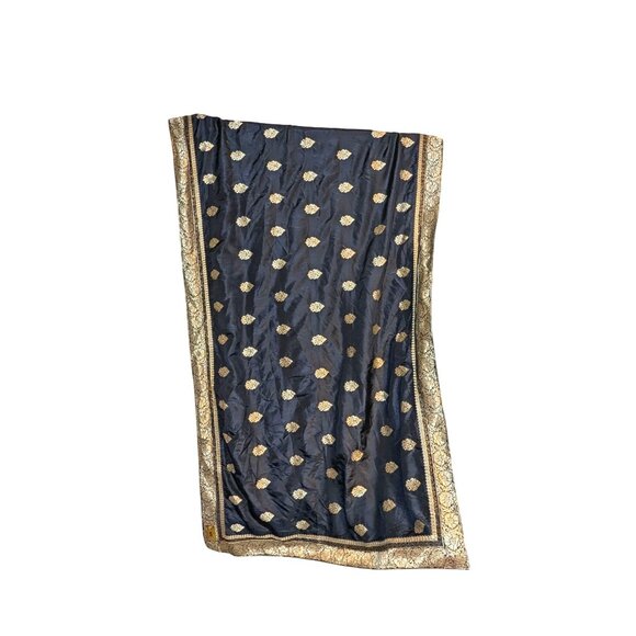 Blue & Gold Saree By Rapid - Picture 1 of 3